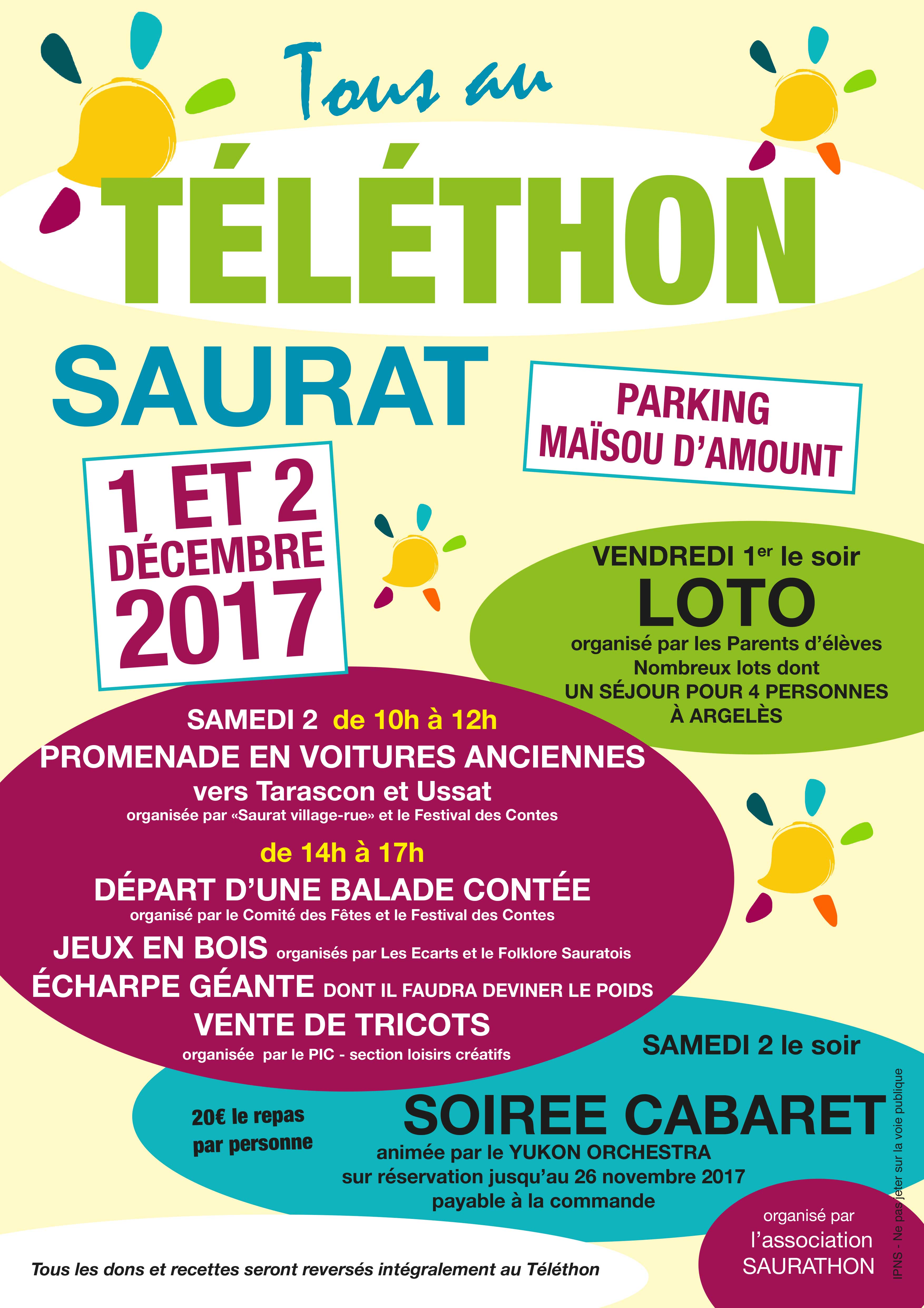 Téléthon Saurat 1 et 2 décembre 2017